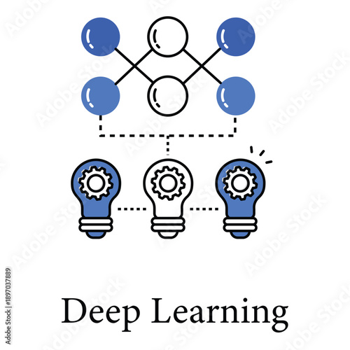 Deep Learning Icon Representing Neural Networks And Artificial Intelligence
