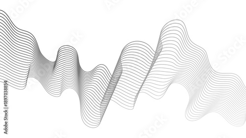 Abstract backdrop with grey wave gradient lines