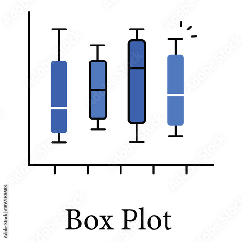 Box Plot Icon Representing Statistical Data Distribution And Quartile Analysis