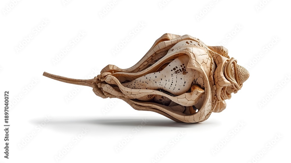 Obraz premium Abstract Organic Fabric Sculpture with Flowing Folds on Neutral Background