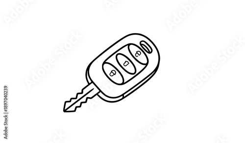 Car key outline doodle clipart symbol vector illustration in hand-drawn style