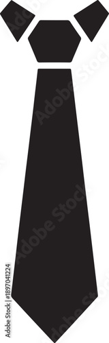 Stylish black tie icon representing formal wear, business attire, and professional events