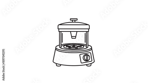 Food Dehydrator Machine Line Art Illustration Minimalist Design Black White Outline Kitchen Appliance for Recipe Blog