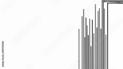 Minimalist abstract data graph with vertical lines on white background, visually representing information for business reports and financial analysis.