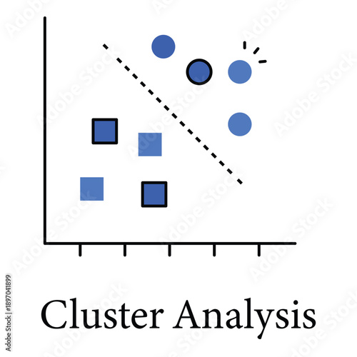 Cluster Analysis Icon Representing Data Grouping And Pattern Recognition Methods