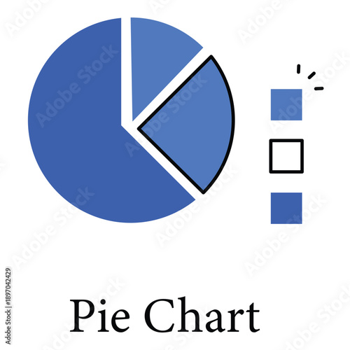 Pie Chart Icon Representing Data Distribution And Percentage Analysis