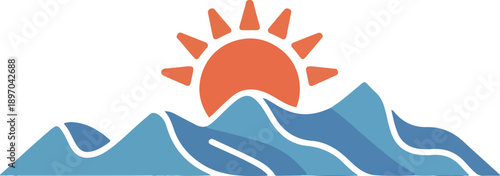 Nature & Ocean Waves Logo Vector