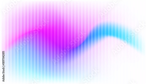 Abstract background featuring vibrant magenta and cyan wave patterns overlaid with vertical translucent light bars