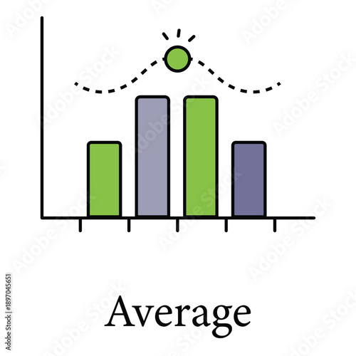 Average Icon For Data Analysis Mean And Statistical Measurement Process