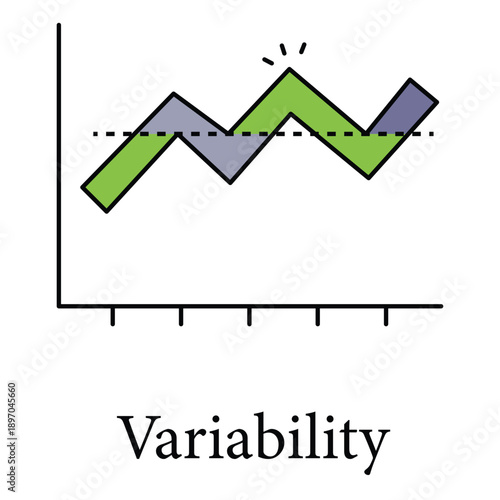 Variability Icon For Statistical Data Variation And Measurement Analysis
