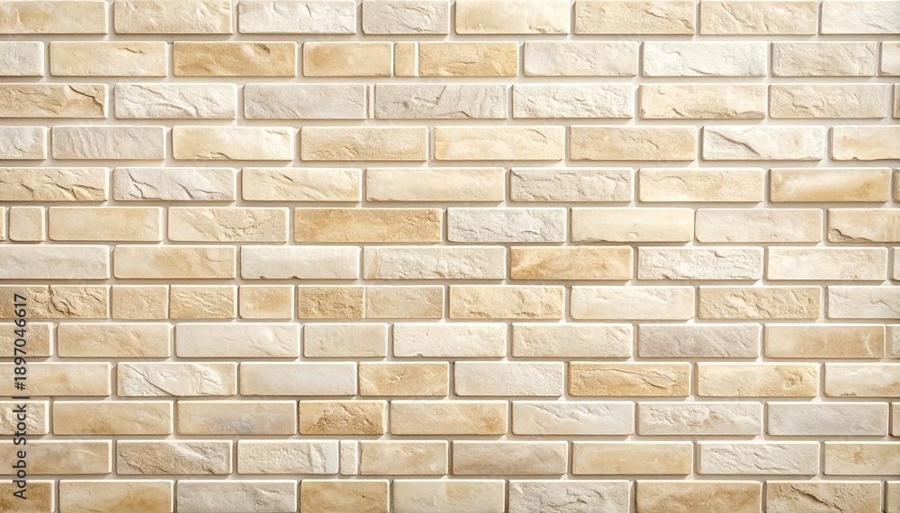 Obraz premium Beige Brick Wall Background Texture for Interior Design and Construction Projects Architecture Detail.