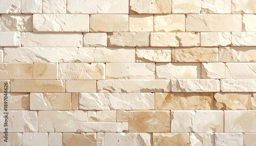Obraz premium Beige textured stone wall pattern for interior design natural look for construction cladding material background.