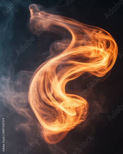 A vortex made of fire and smoke takes form of a dancing spirit, capturing the essence of Walpurgis Night in a striking visual display.