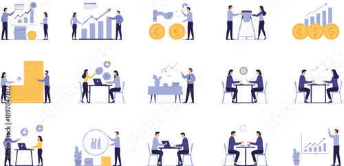 Warehouse automation and conveyor workflow line icons set featuring inventory movement, package handling, storage facilities, timing control, and supply chain operations concepts
