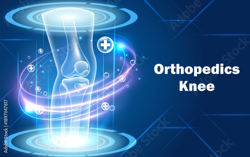 Abstract science medical orthopedics of Knee Injury. The concept for the hospital and research.
