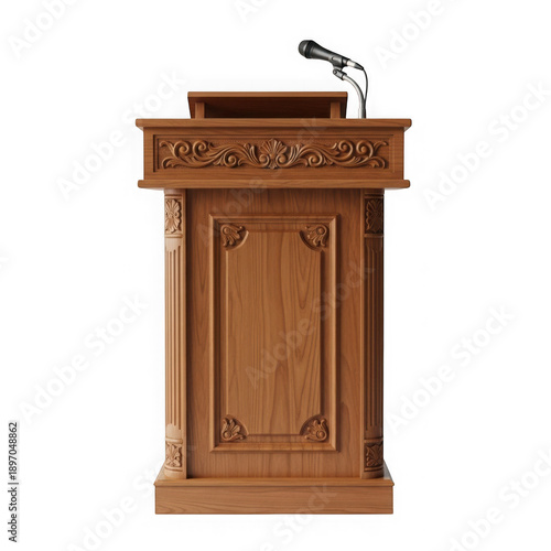 Wallpaper Mural Ornate wooden podium with microphone isolated on transparent background Torontodigital.ca