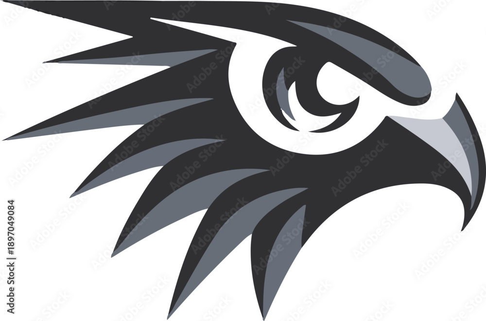 Naklejka premium Aggressive Hawk Predator Mascot Design