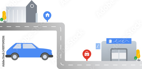 Home to Market Location Illustration