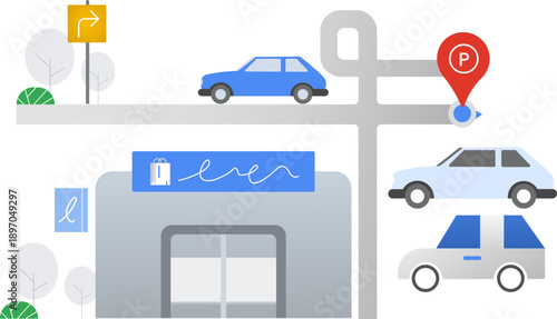Mall Parking system Illustration