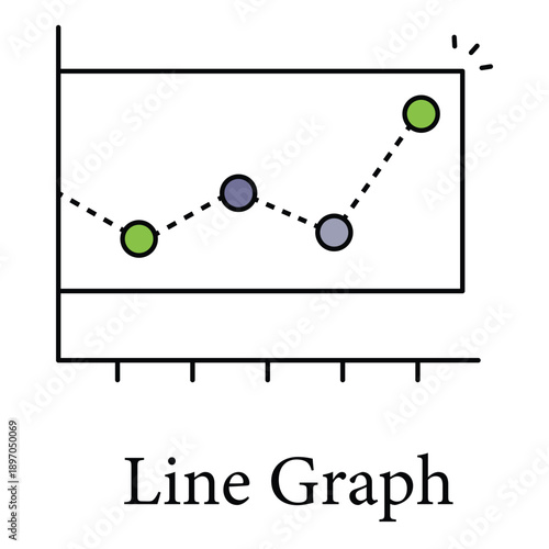 Line Graph Icon For Statistical Data Visualization And Trend Analysis