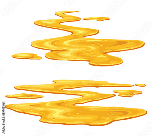 Honey drips on white surface