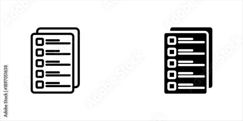 Simple Checklist line icon set isolated on a white background vector illustration