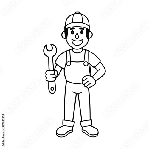 Dedicated worker in sturdy coveralls stands ready for the job, showing skill, safety, and hard work. A symbol of craftsmanship, reliability, and everyday strength.
