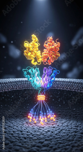 Antibody binding to cellular receptor molecular therapy science concept