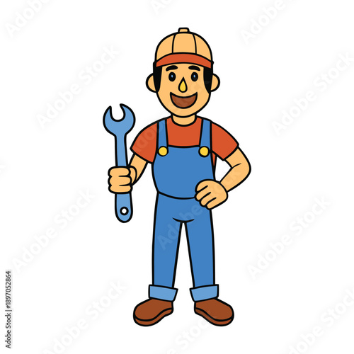 Dedicated worker in sturdy coveralls stands ready for the job, showing skill, safety, and hard work. A symbol of craftsmanship, reliability, and everyday strength.