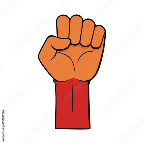 Bold raised fist hand symbolizes strength, unity, and resistance, standing tall against injustice, inspiring courage, empowerment, solidarity, and hope for change worldwide.
