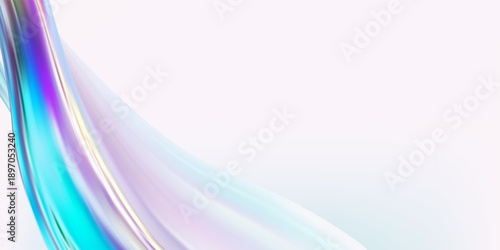 Abstract  holographic blue wave.