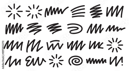 line movement element vector set, comic speed lines, motion lines, dynamic effect, manga action elements, swoosh, burst, swirl, impact stroke, motion streaks, anime style, expressive sketch curve ink