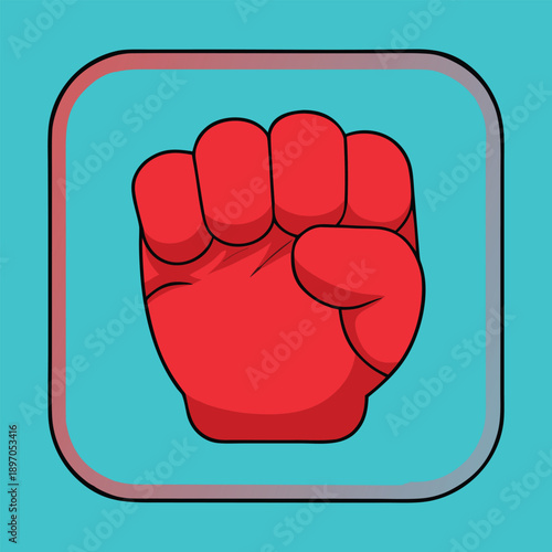 Bold raised fist hand symbolizes strength, unity, and resistance, standing tall against injustice, inspiring courage, empowerment, solidarity, and hope for change worldwide.
