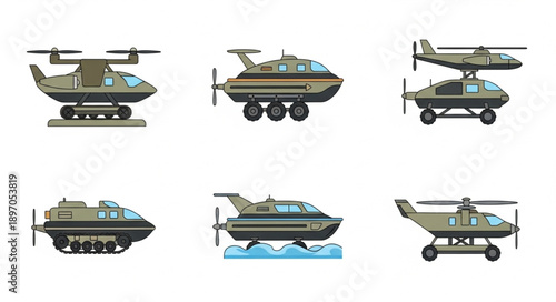 Collection of Military Vehicles and Aircraft.