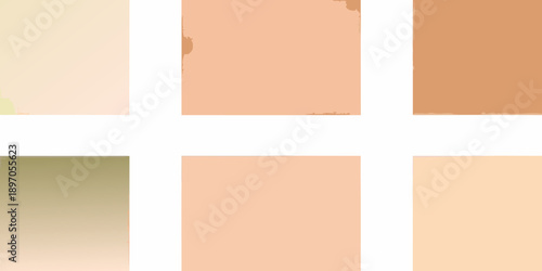 A collection of nine square color swatches in varying skin tone shades