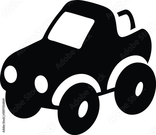 Game style cartoon car with clear shape and chunky playful design On white Background Vector illustration