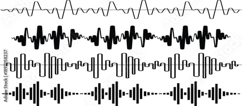 Modern Sound Wave Background Representing Digital Audio and Music Technology