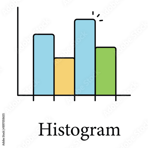 Histogram Icon Showing Statistical Data Frequency And Distribution Patterns