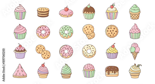 Assorted colorful dessert treats collection