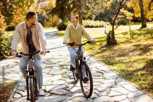 Couple enjoys a sunny fall ...