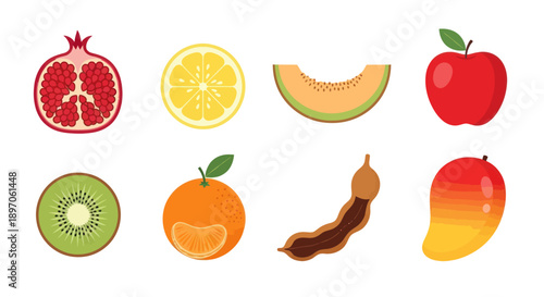 Assorted colorful fruits illustration