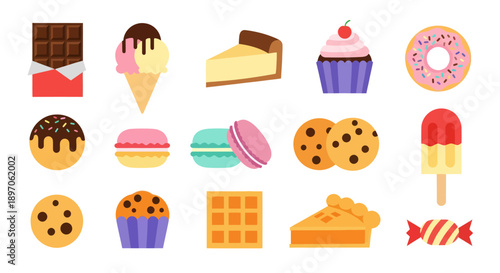 Assortment of colorful sweet treats illustration