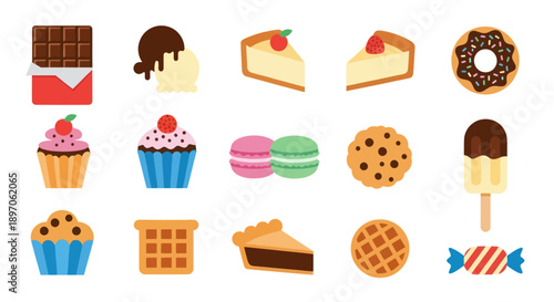 Assortment of colorful sweet treats isolated