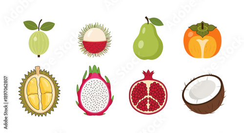 Assortment of freshly cut tropical fruits