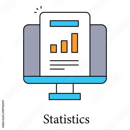 Statistics Icon Illustrating Numerical Data Analysis And Reporting Systems