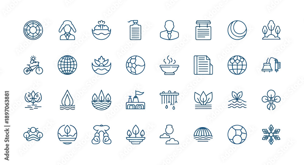 Obraz premium Abstract icon set environment nature wellness