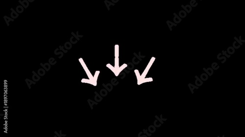 Set of animated white arrow overlays including hand-drawn chalk doodles and dashed directional pointers on black