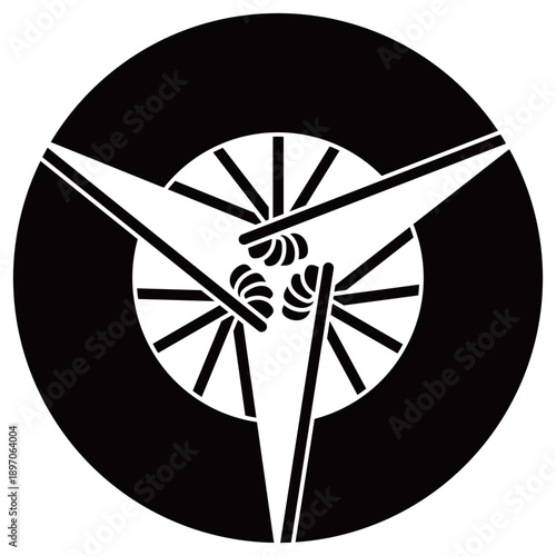 家紋です。三つ扇といいます。