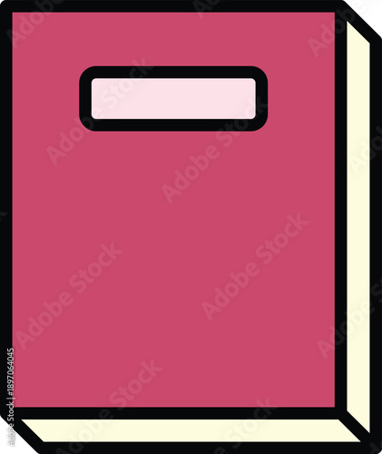 Red book with empty white label