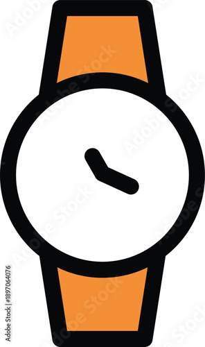 Analog wrist watch with brown strap